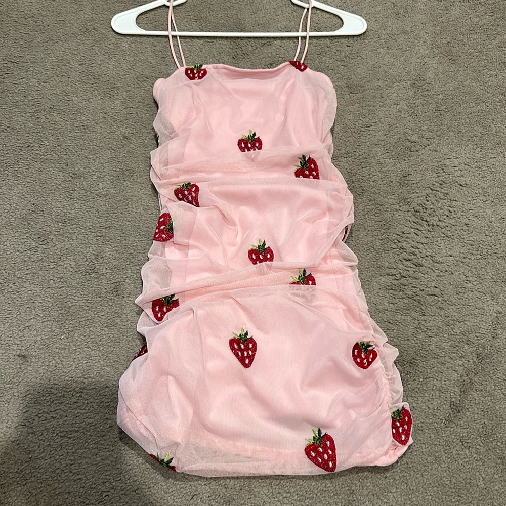 Pink small strawberry dress